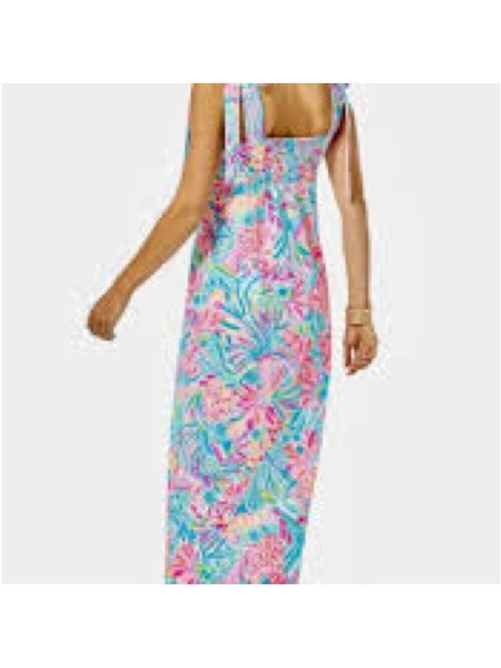LILLY PULITZER Maleka Maxi Dress with Bow Straps. Size M - Picture 3 of 8